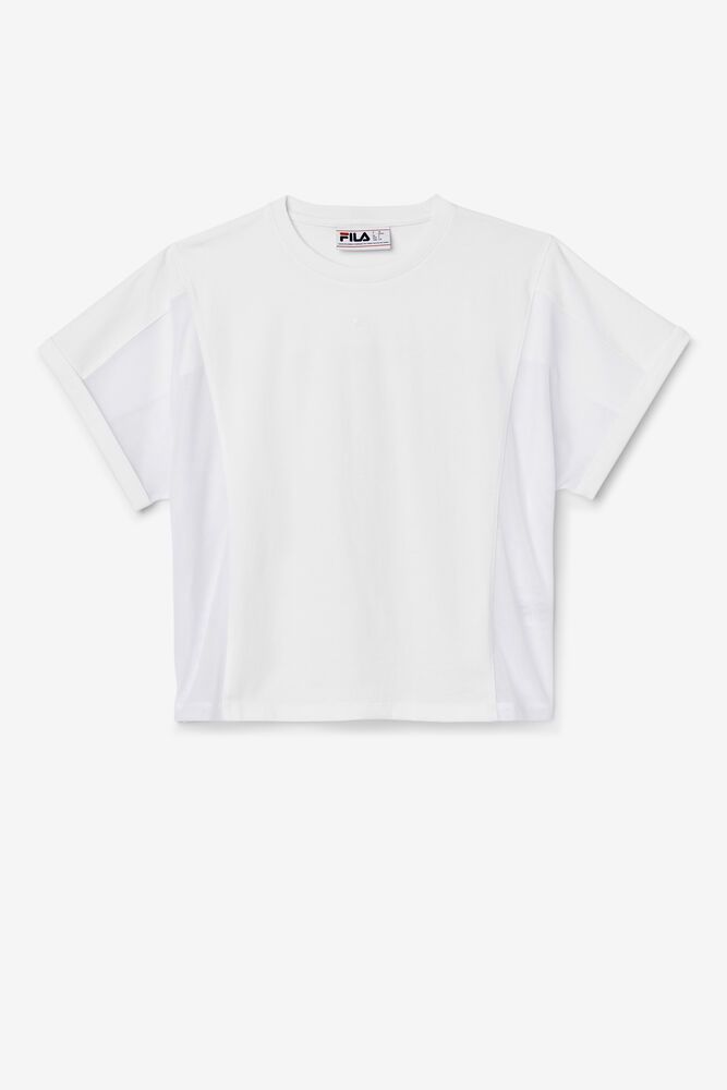 Fila T-Shirt Womens White - Amytis Mesh Panel - Philippines 1385746-HF